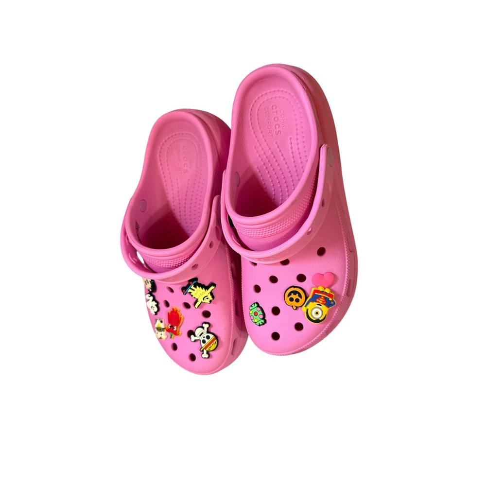 Crocs Classic Clogs Pink J6 Charms Jibbitz Minions One Piece Shoes‎